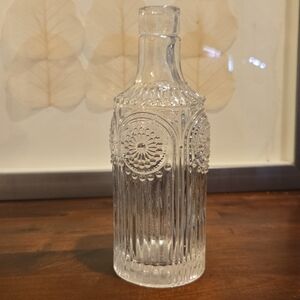Elegant Clear Glass Decorative Bottle